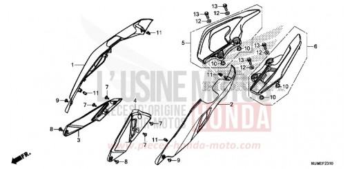 WINDLAUF, HINTEN/HITZESCHILD VFR800XF de 2015